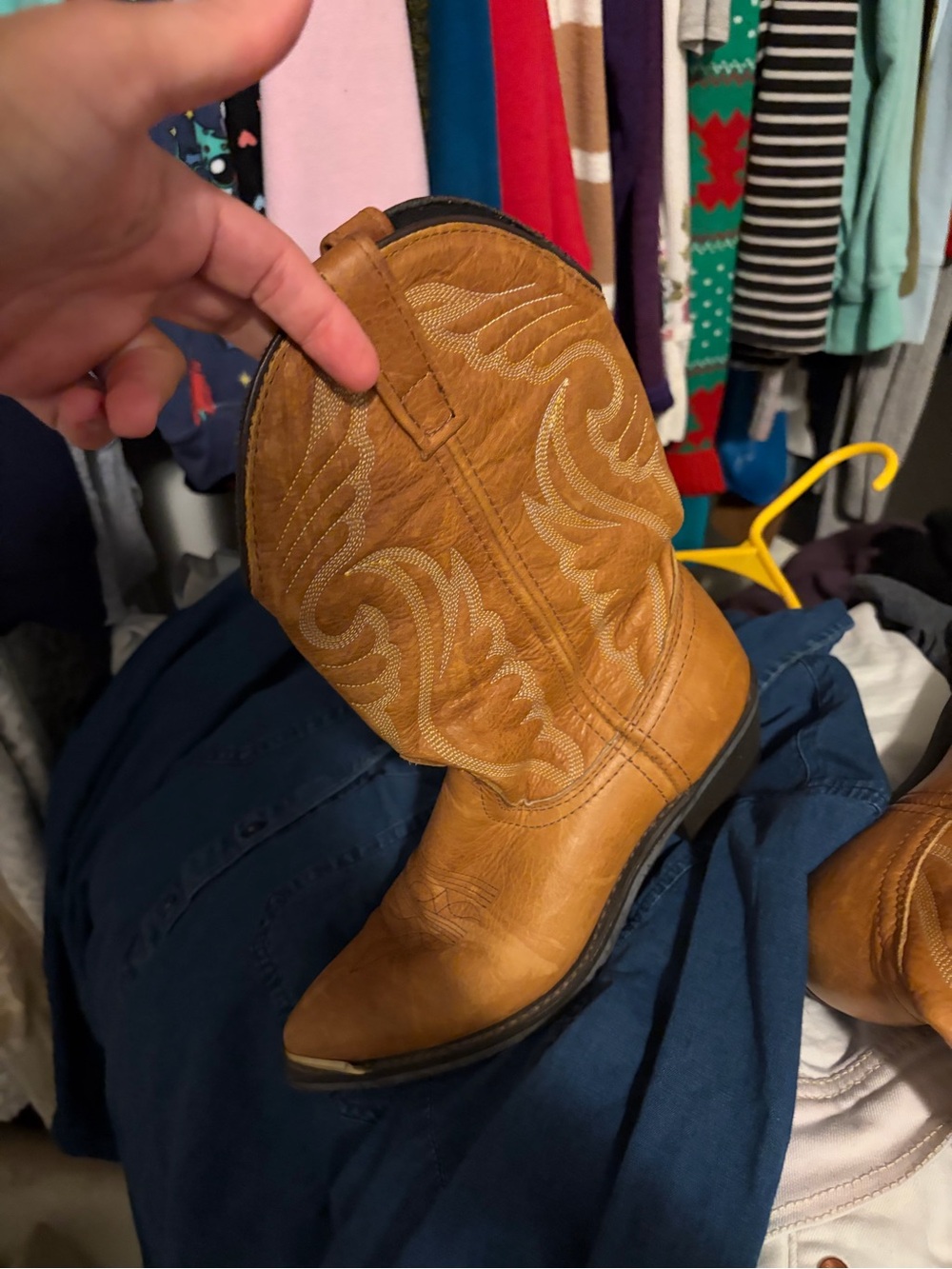 Women's Tan Western Embroidered Heeled Boots
